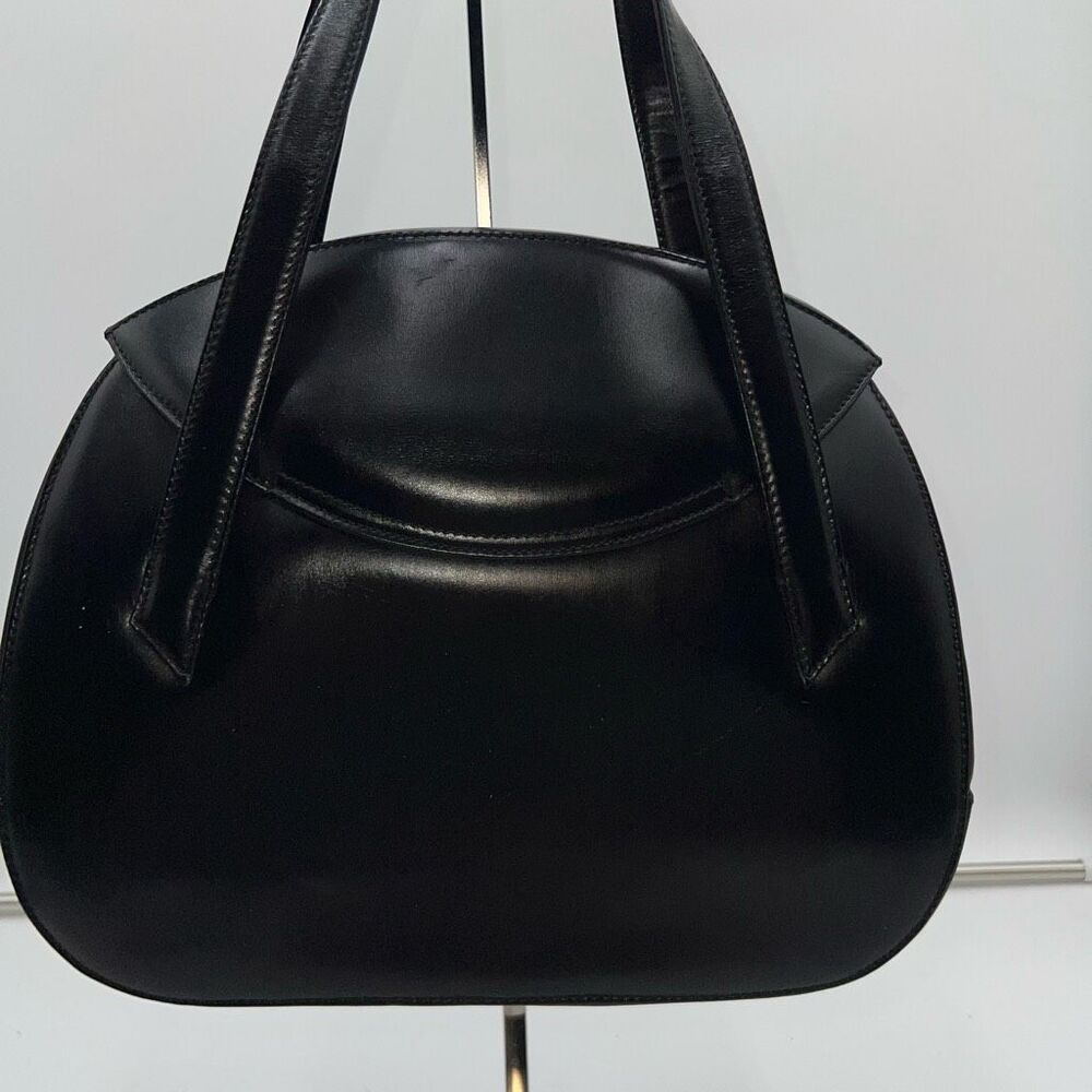 Bally Vintage Structured Lambskin Bag with Brushed Gold Turn Lock Closure - Picture 4 of 14